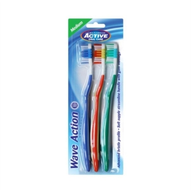 ACTIVE Szczoteczki do zębów Wave Action 3 sztuki