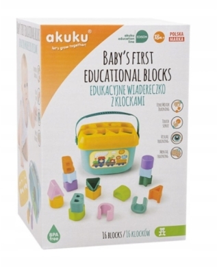 AKUKU Edukacujne wiaderko z klockami