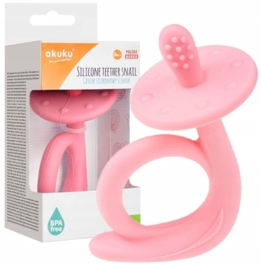 AKUKU Gryzak silikonowy Ślimak pink A0115 1 sztuka