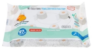 AKUKU Nawilżany Papier toaletowy o zapachu mango A0030 50 sztuk