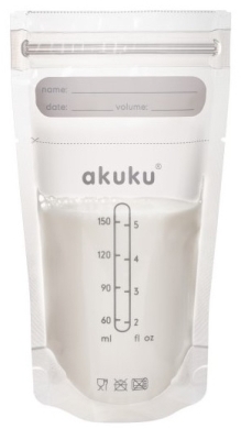 AKUKU Sterylne Woreczki do przechowywania pokarmu 150 ml 30 sztuk