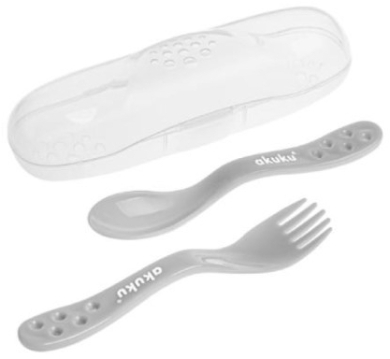 AKUKU Sztućce w etui szare A0073 1 sztuka