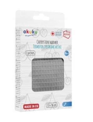 AKUKU Termofor z pestkami wiśni A0635 szary 0+