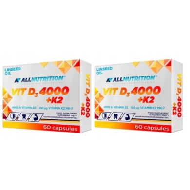 ALLNUTRITION VIT D3 4000 + K2 60 kapsułek Wielopak x2