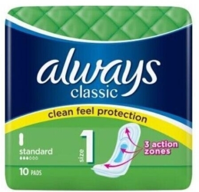 ALWAYS CLASSIC Podpaski Standard bez skrzydełek 10 szt