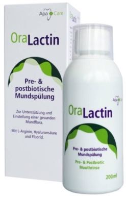 APACARE OraLactin płyn do płukania jamy ustnej z postbiotykami i kwasem hialuronowym 200ml