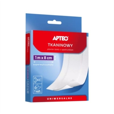 APTEO CARE Plaster tkaninowy z opatrukiem 1m x 8cm cielisty