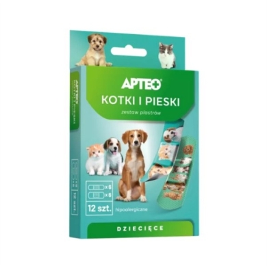 APTEO CARE Plastry dla dzieci Kotki i pieski 12 sztuk