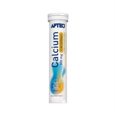 APTEO Calcium z Witaminą C o smaku pomarańczowym 20 tabletek musujących
