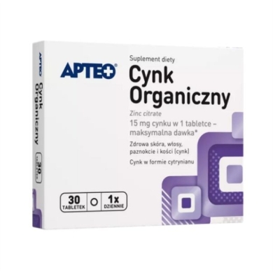 APTEO Cynk organiczny 30 tabletek