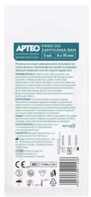 APTEO Paski do zamykania ran w kolorze białym rozmiar 6 x 75 mm 3 sztuki