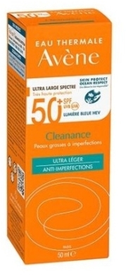 AVENE Bardzo wysoka ochrona przeciwsłoneczna Cleanance SPF50+ 50ml