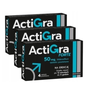 Actigra Forte 0,05g 4 tabletki powlekane Wielopak x3