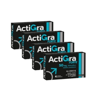Actigra Forte 0,05g 4 tabletki powlekane Wielopak x4