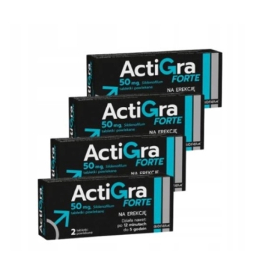 Actigra Forte 50 mg 2 tabletki powlekane Zestaw: 4 x 2 tabletki