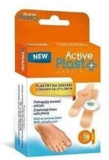 Active Plast Plastry na odciski z kwasem salicylowym 6 sztuk