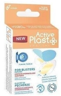 Active Plast Plastry na pęcherze 7 x 3,8 cm 5 sztuk