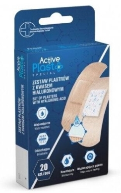 Active Plast Special Zestaw Plastrów opatrunkowych z kwasem hialironowym 20 sztuk