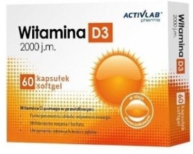 Activlab Pharma Witamina D3 2000j.m. 60 kapsułek