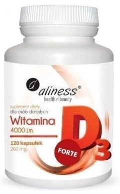 Aliness Witamina D3 FORTE 4000 jm 120 kapsułek