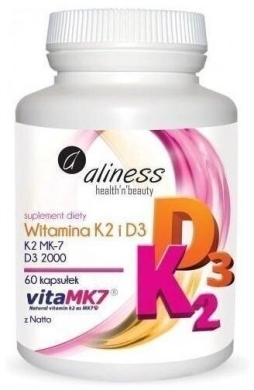 Aliness Witamina K2 MK7 100ug+D3 2000 jm 60 kapsułek