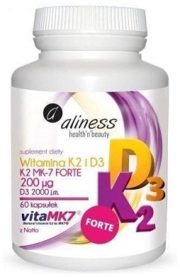 Aliness witamina  K2 200 µg + D3 forte 60 kapsułek