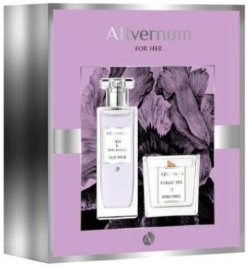 Allvernum Zestaw Iris & Patchouli Woda Perfumowana 50ml i Świeca Forest Spa 100g