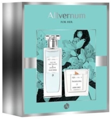 Allvernum Zestaw Lilly & Jasmine Woda Perfumowana 50ml + Świeca Sojowa Aroma 100g