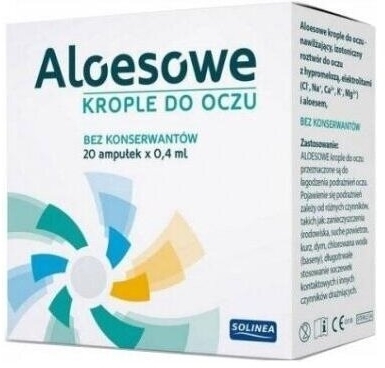 Aloesowe krople do oczu 20 ampułek po 0,4 ml