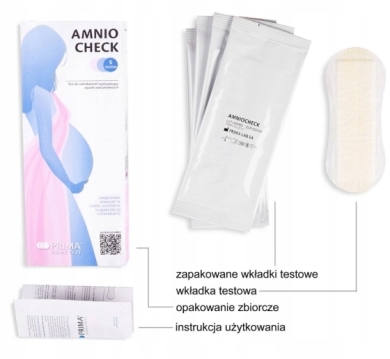 Amniocheck Test do samokontroli wykrywający wyciek wód płodowych 5 sztuk
