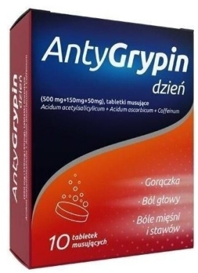 Antygrypin dzień 10 tabletek musujących