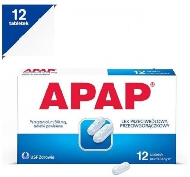 Apap 500 mg 12 tabletek