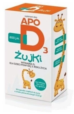 ApoD3 Żujki 800 j.m. Smak Owocowy 30 kapsułek
