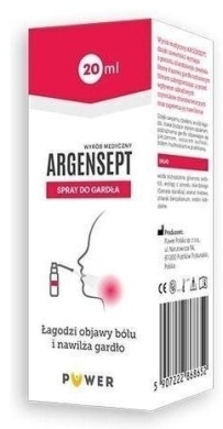 Argensept Spray do gardła 20 ml - ze srebrem koloidalnym
