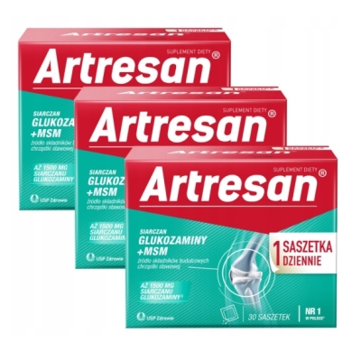 Artresan na stawy glukozamina+ MSM 30 saszetek Wielopak x3