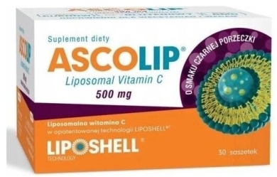 Ascolip Liposomal Witamina C 500 o Smaku Czarnej Porzeczki 30 saszetek