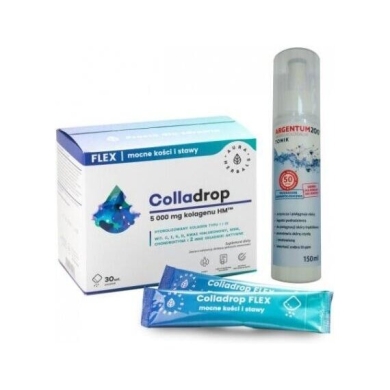 Aura Herbals Colladrop Flex kolagen 5000 mg saszetki 30 sztuk + Argentum200 tonik 50ppm 150 ml
