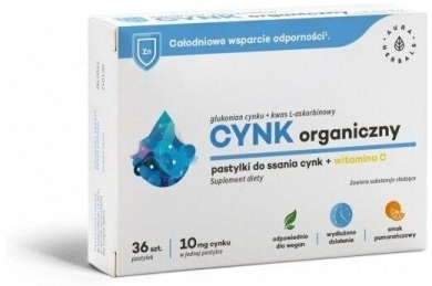 Aura Herbals Cynk organiczny + witamina C 36 pastylek