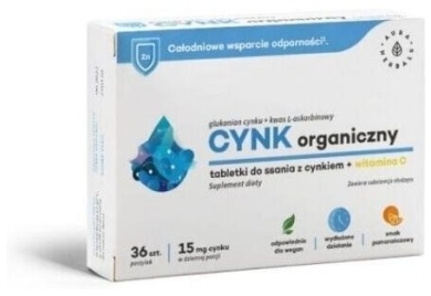 Aura Herbals Cynk organiczny + witamina C 36 tabletek