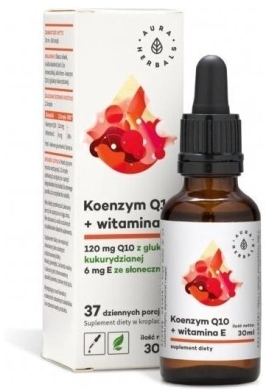 Aura Herbals Koenzym Q10 + Witamina E krople 30 ml