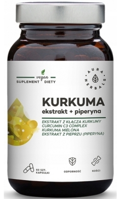 Aura Herbals Kurkuma ekstrakt + piperyna 60 kapsułek