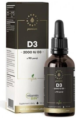 Aura Herbals Premium Witamina D3 2000iu Vegan 50ml
