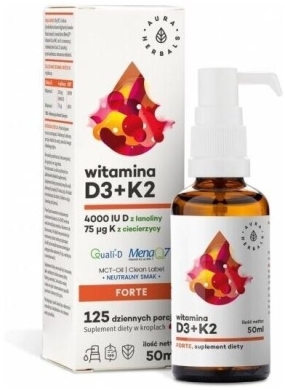 Aura Herbals Witamina D3 4000 IU + K2MK7 krople 50 ml