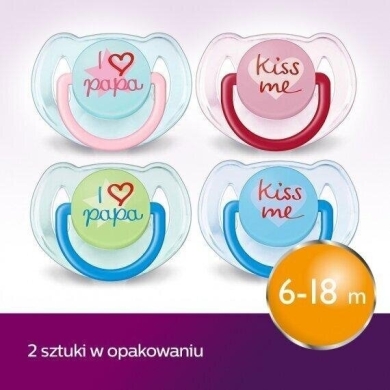 Avent Classic+ SCF172/70 Smoczek uspokajający (seria I love) 6-18 miesięcy 2 sztuki