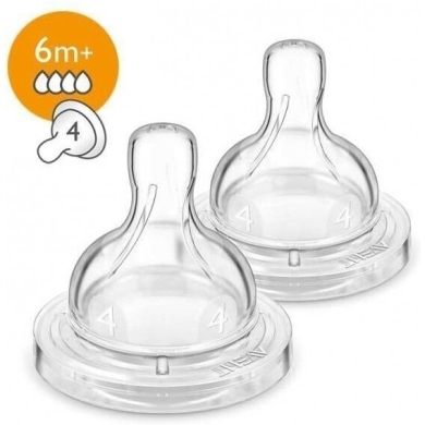 Avent Classic SCF634/27 Smoczek do butelki o szybkim wypływie 6m+ 2 sztuki