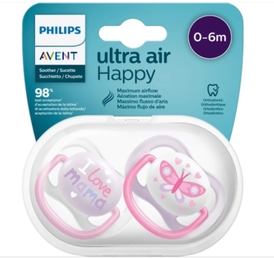 Avent Smoczek uspok.0-6 GIRL SCF080/02 2 sztuki