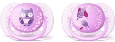 Avent Ultra Soft Girl SCF227/20 Smoczek uspokajający 0-6 miesięcy 2 sztuki