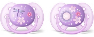 Avent Ultra Soft Girl SCF227/22 Smoczek uspokajający 6-18 miesięcy 2 sztuki