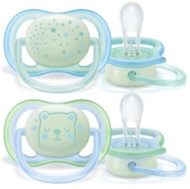 Avent smoczek gryzak Ultra Air Night 0-6m SCF376/11 2 sztuki