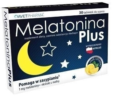 Avet Pharma Melatonina Plus 30 tabletek do ssania Smak Cytrynowy